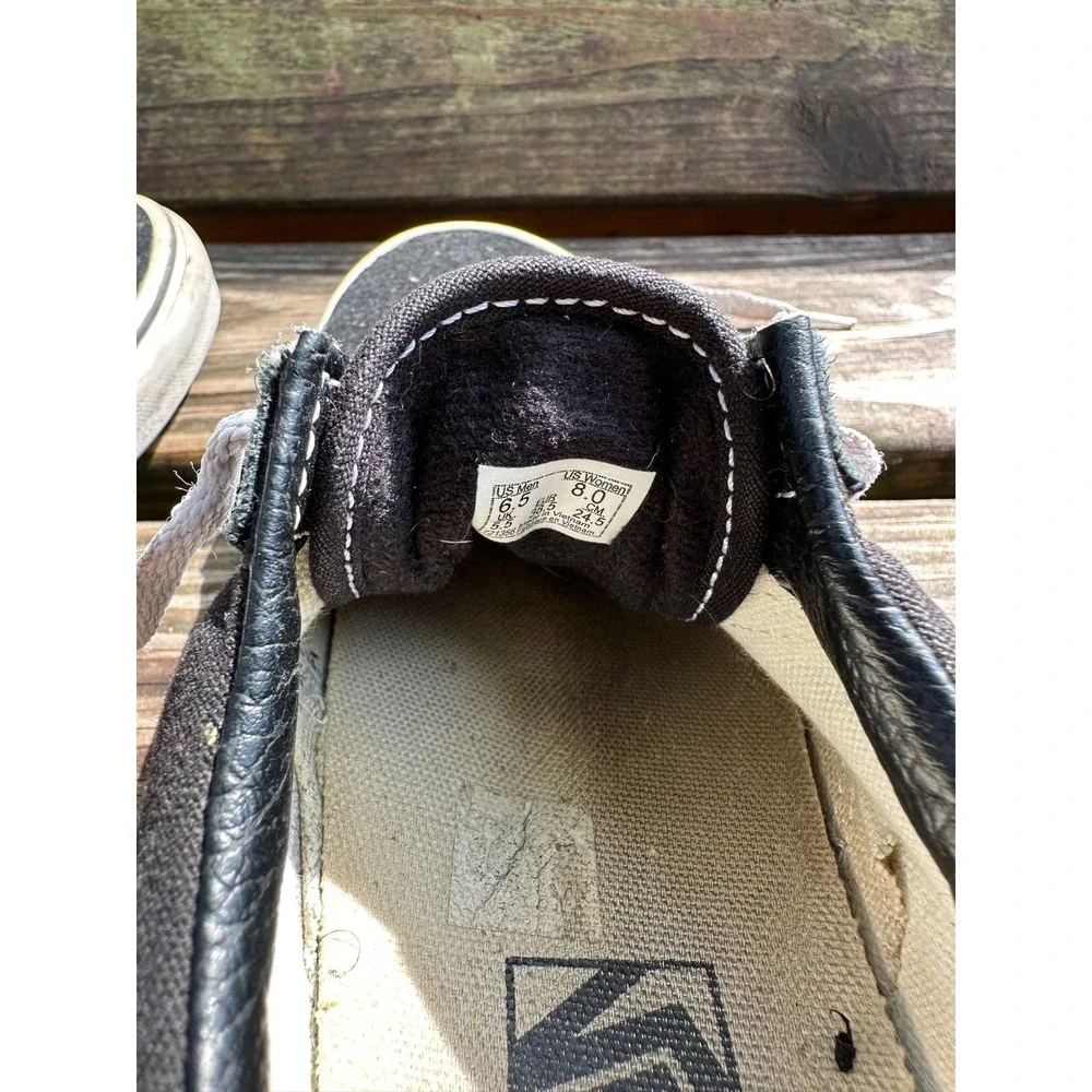 Vans Old Skool Black White Canvas Suede Low Top Skate Sneakers Women's 8 Men 6.5